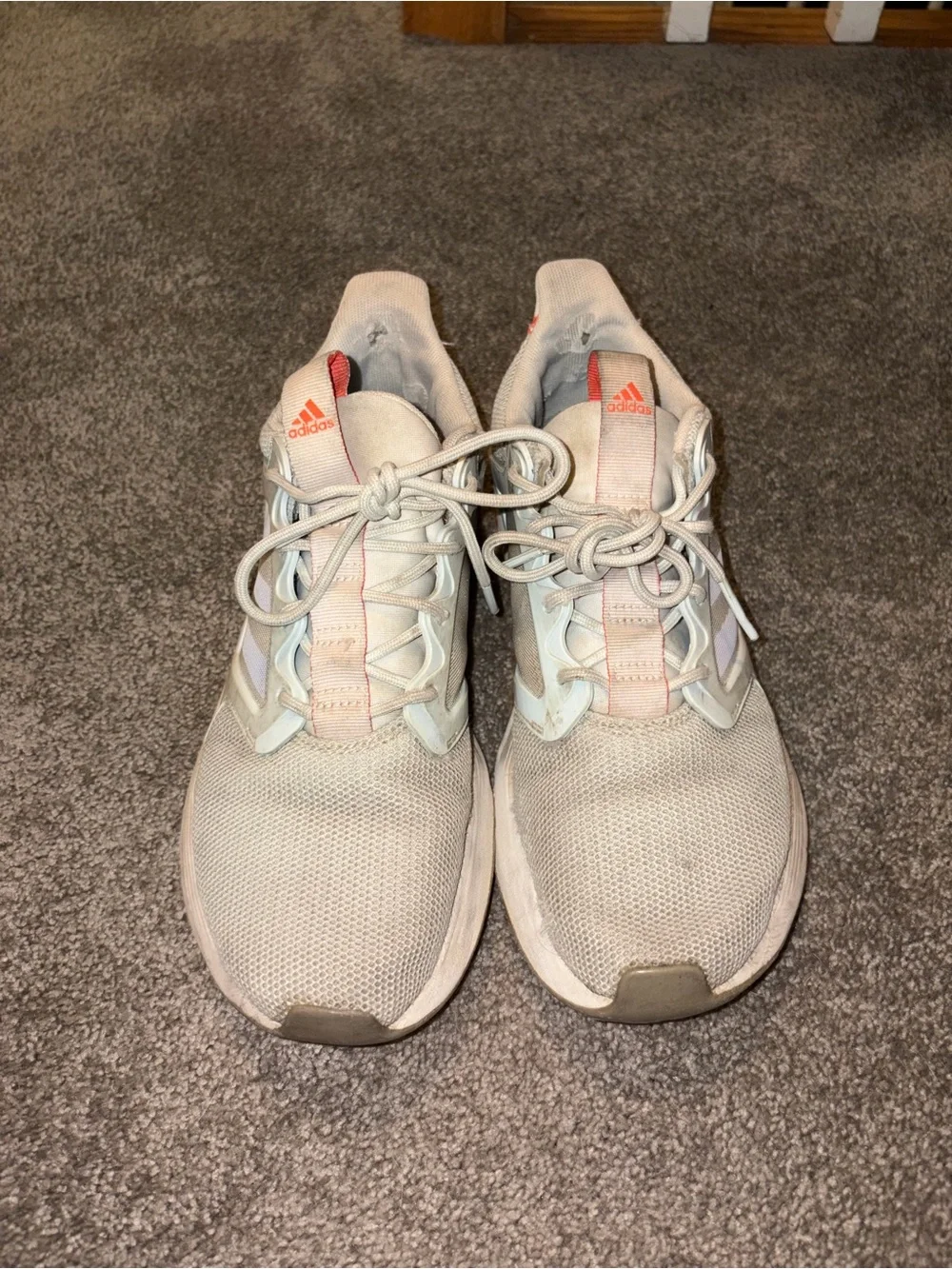 adidas Women's Pale Pink and White Athletic Sneakers